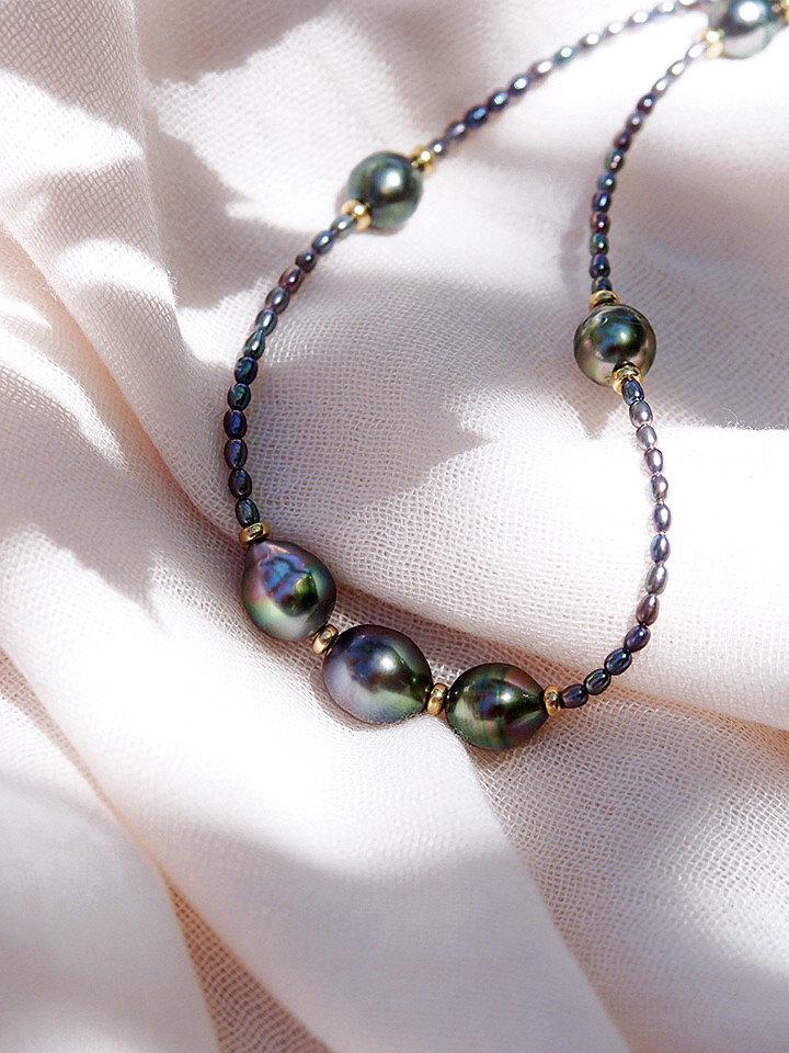 Tahitian Pearl Beaded Necklace - Hokuloa