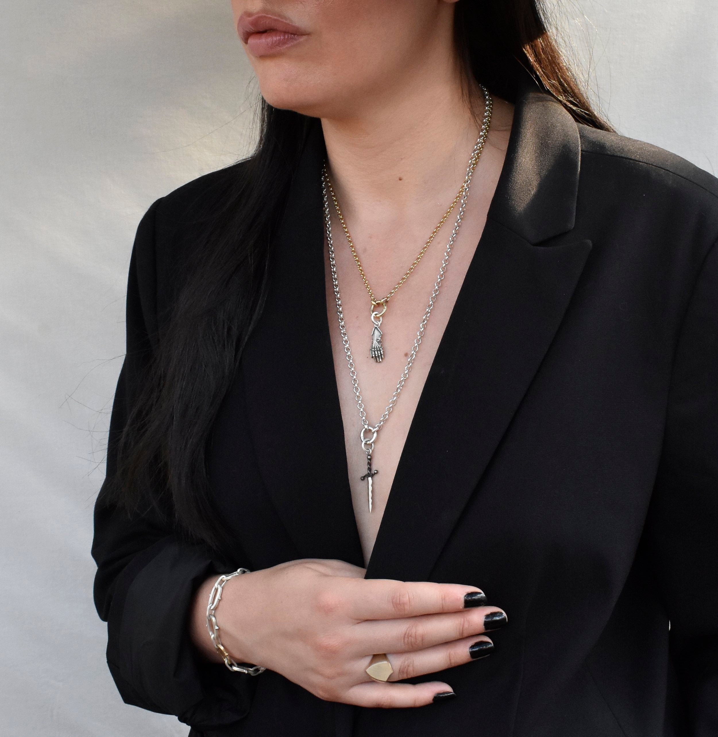 Wavy Dagger Pendant Charm