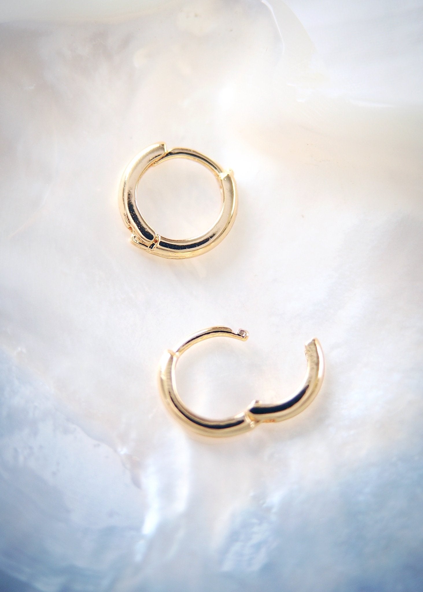 Tiny Gold Huggie Hoop Earrings - Auili'i