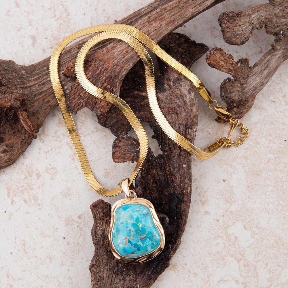 Turquoise Baron Snake Chain Pendant Necklace