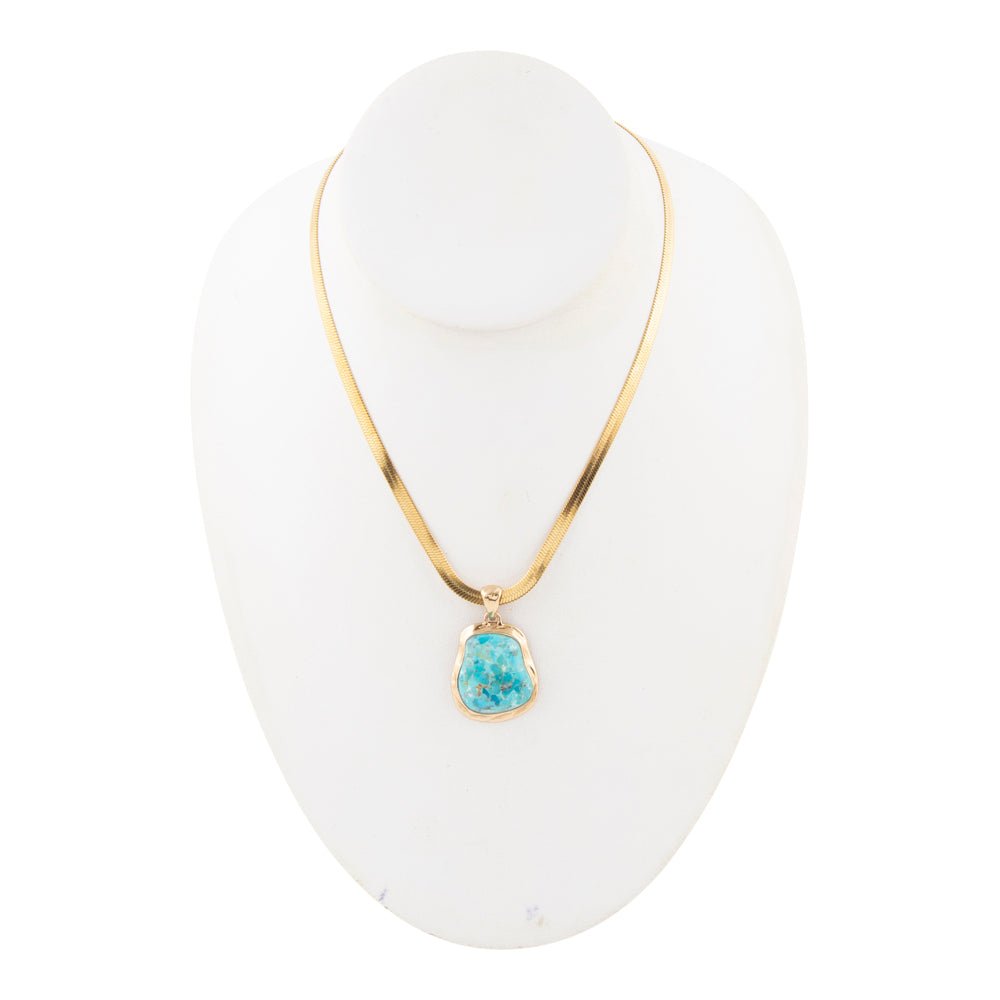 Turquoise Baron Snake Chain Pendant Necklace