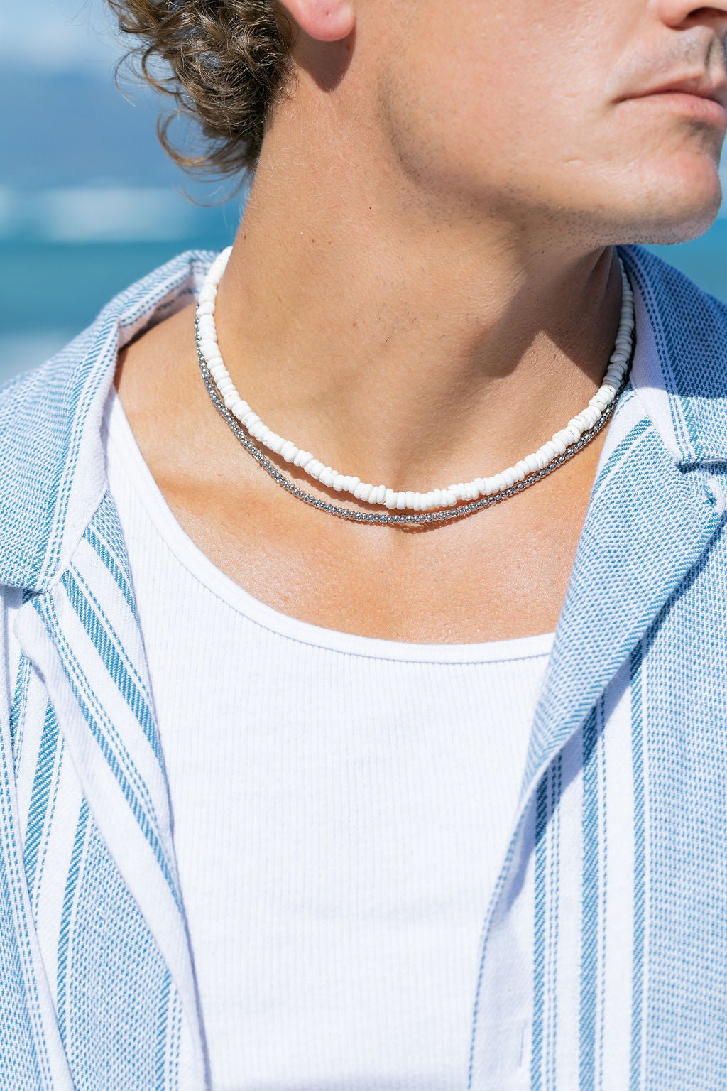 Unisex Men's Puka Shell Necklace - Kealani