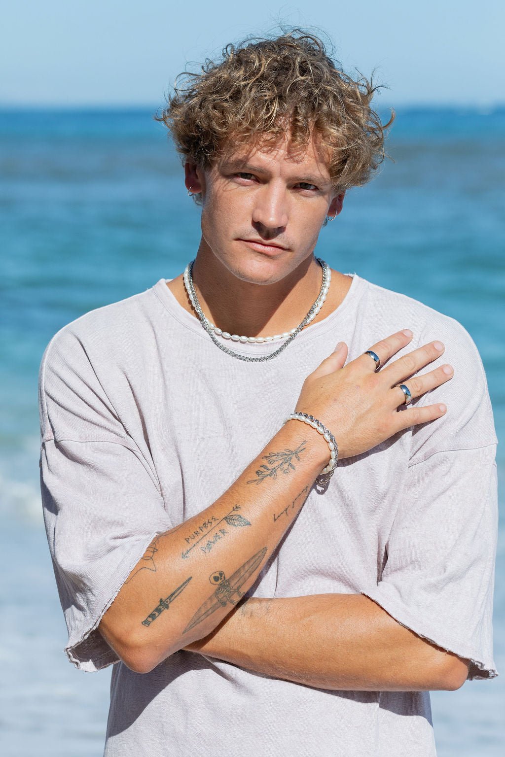 Unisex Men's White Pearl Bracelet - Makoa