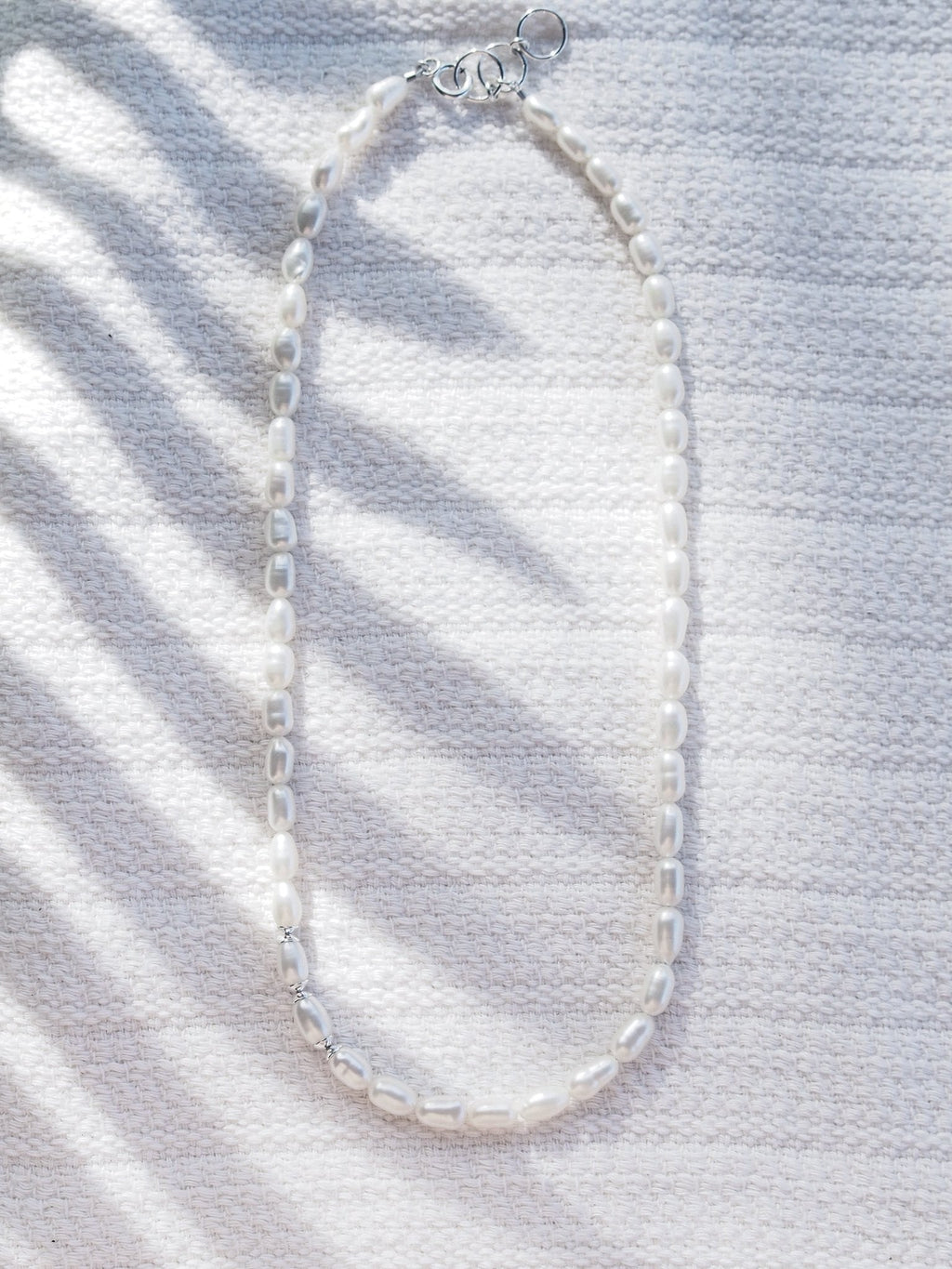 Unisex Men's White Pearl Necklace - Makoa