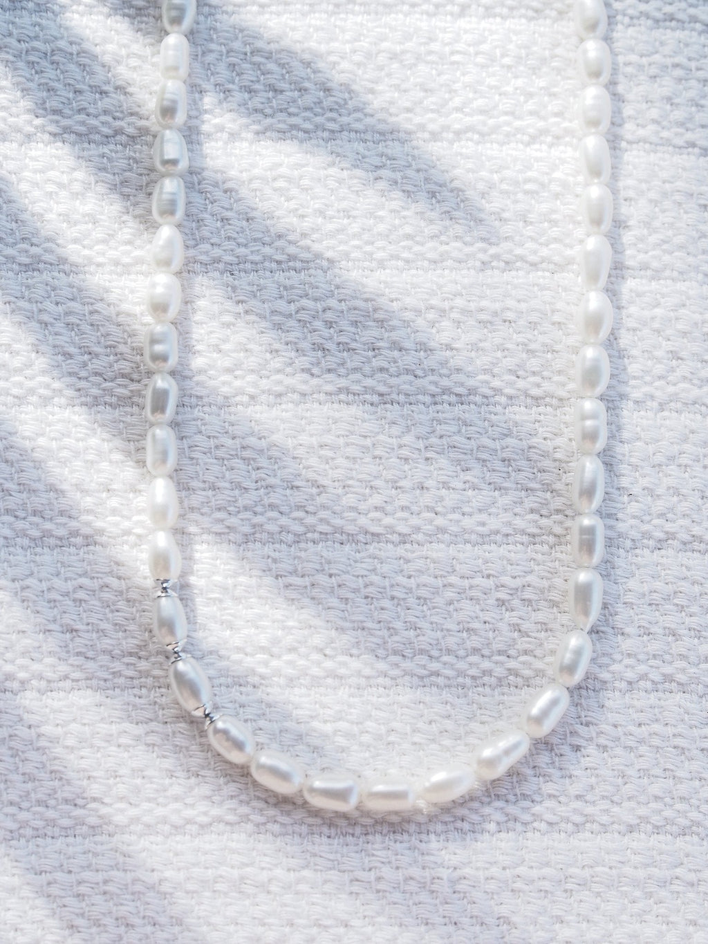 Unisex Men's White Pearl Necklace - Makoa