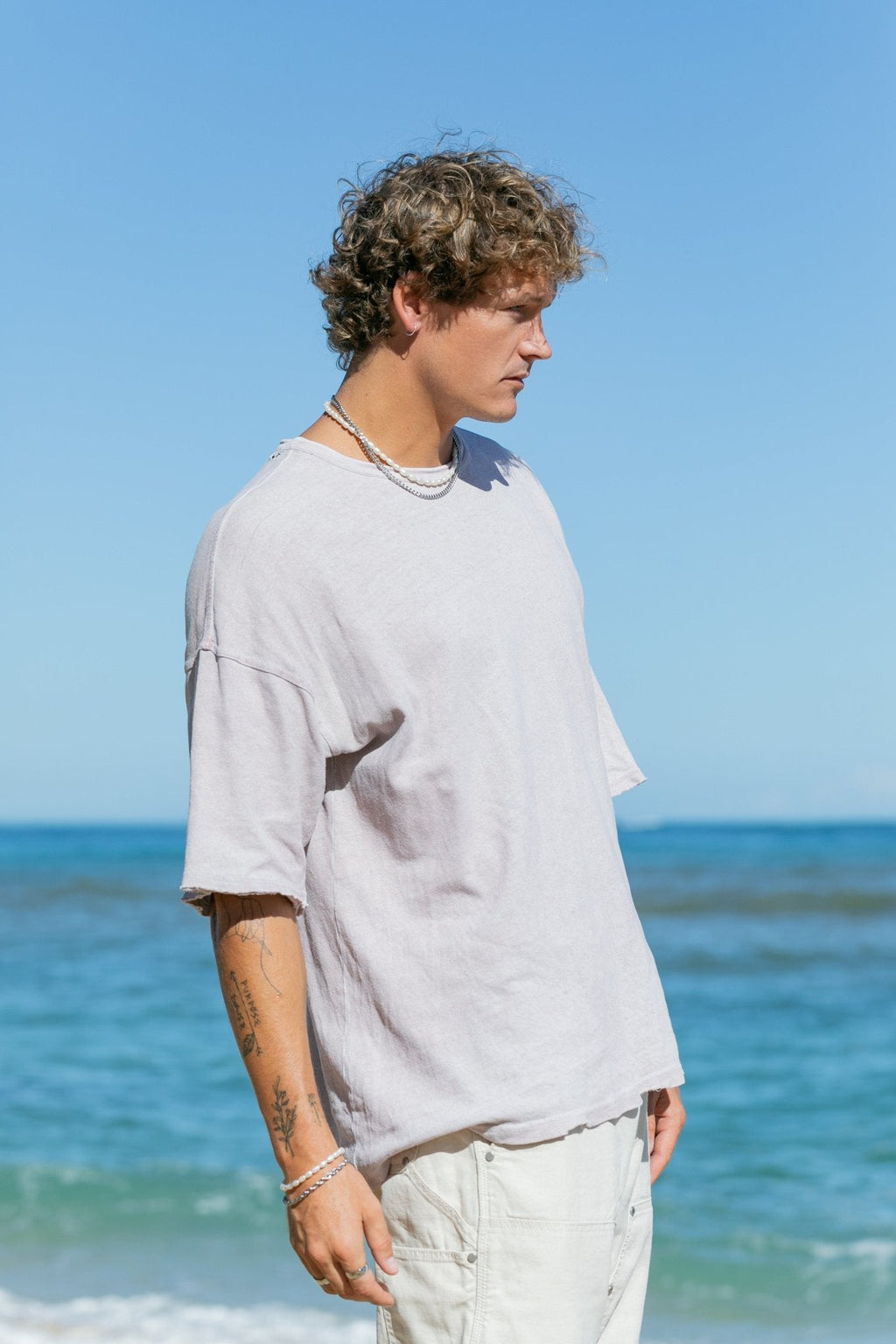 Unisex Men's White Pearl Necklace - Makoa