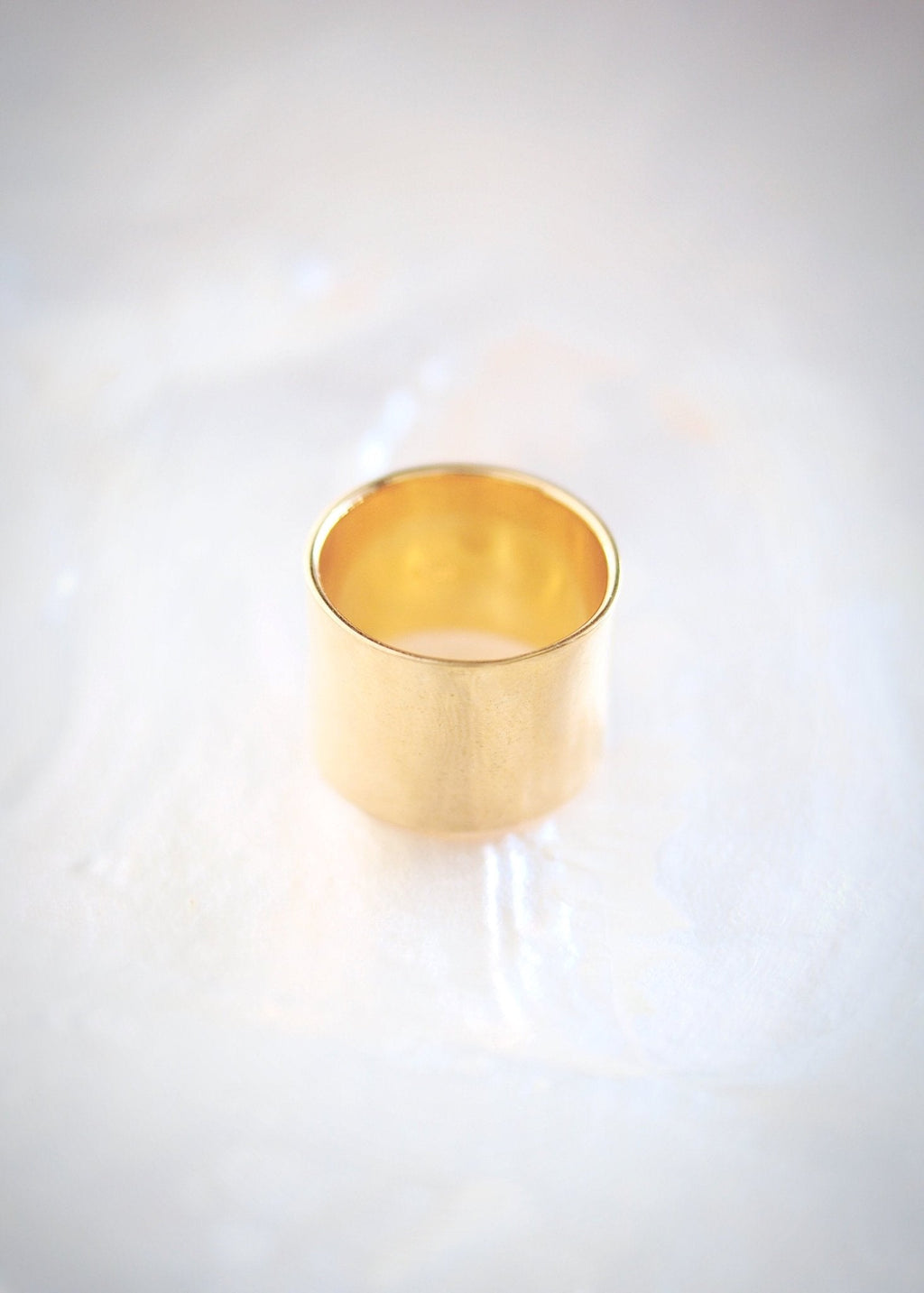 Wide Vermeil Gold Cigar Band Ring - Kahekili