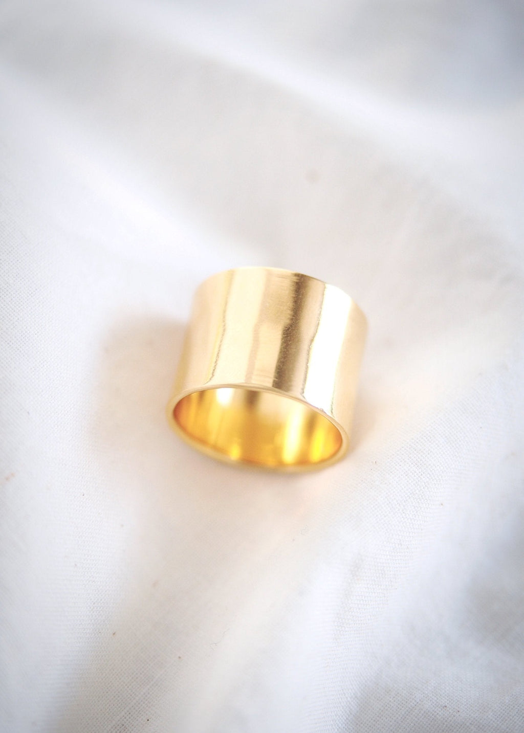 Wide Vermeil Gold Cigar Band Ring - Kahekili