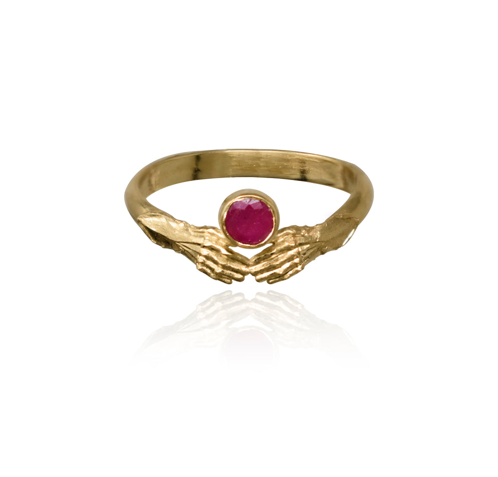 Stronghold Contour Ring with Wyoming Ruby