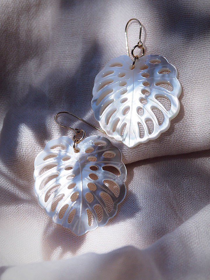 X-Large Shell Monstera Earrings - Kaliko