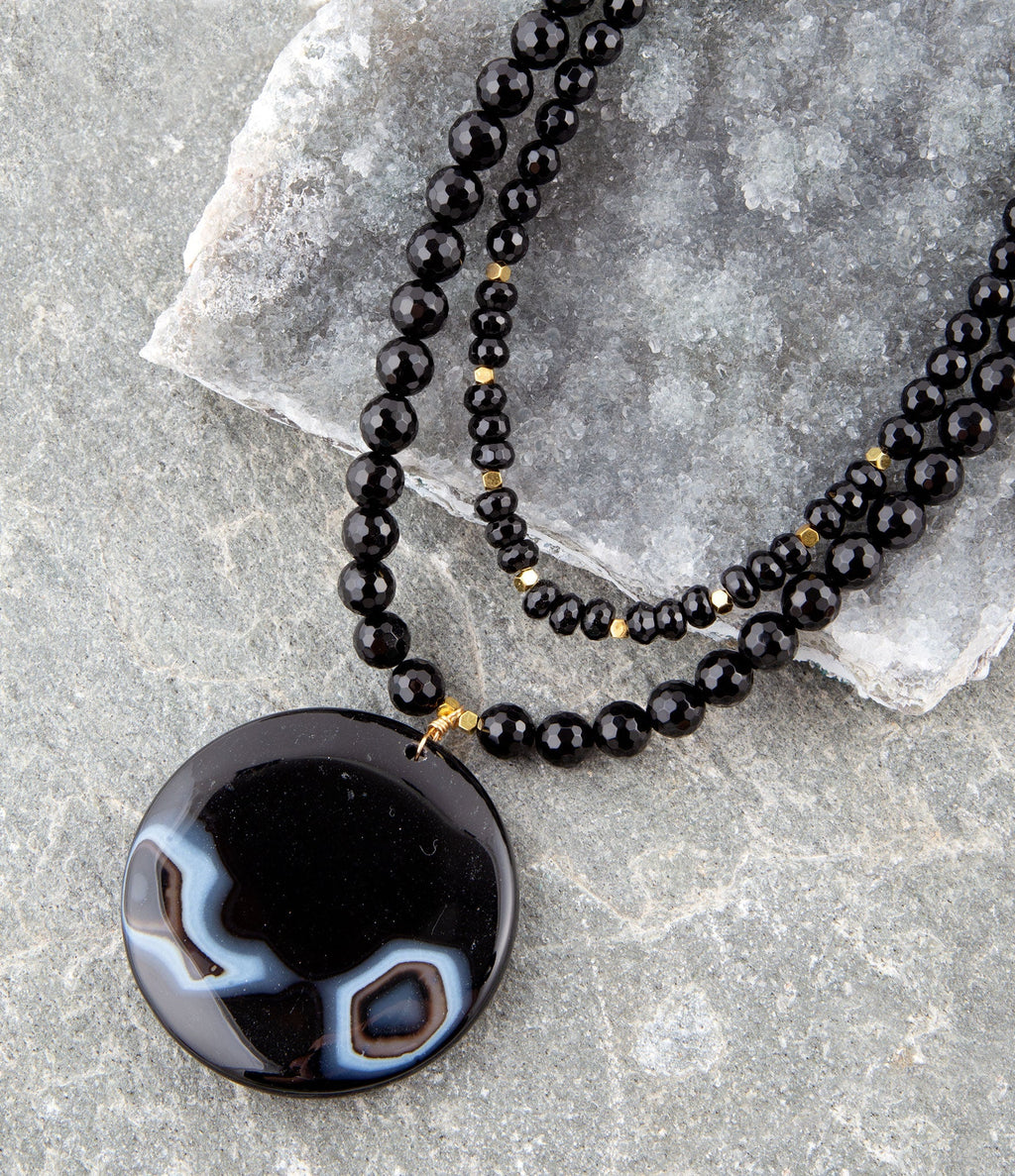 Xavier Black Onyx Pendant Necklace